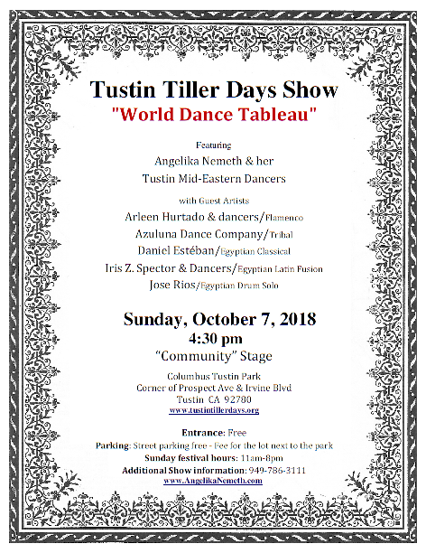 flyer for Tustin Tiller Days show Oct 7, 2018 workshop